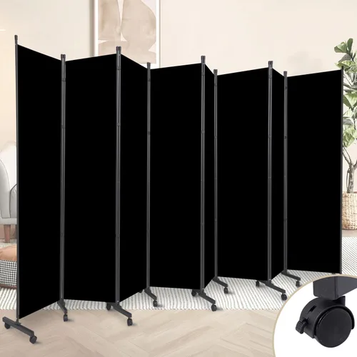 Vista 7 de Room Divider Large 1 Panel Privacy Screen,Portable Room Partition on Wheels Beige