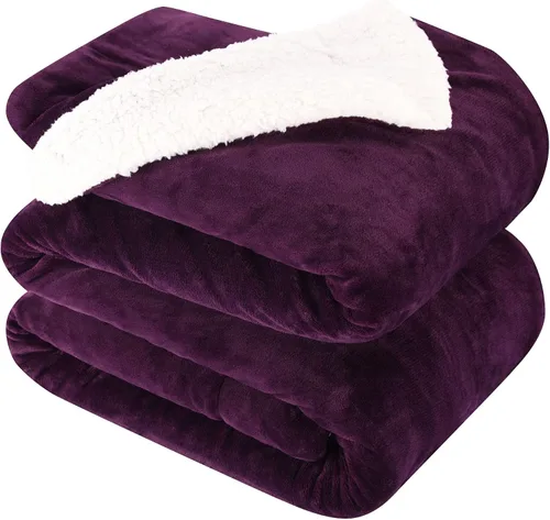 Vista 35 de NANPIPER - Manta de forro polar Sherpa, suave y esponjosa, mantas individuales para sofá, color negro, de 60x80 pulgadas
