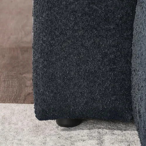 Vista 46 de Quarte Sofá seccional en forma de U, sofá modular con dos asientos individuales, dos sillas, combinación de bricolaje, tela de hilo en bucle Beige/5