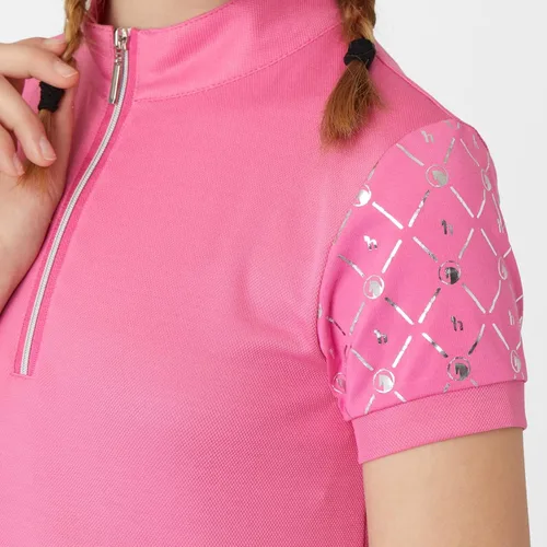 Vista 5 de HORZE Fia - Camisa de equitación ecuestre de manga corta para niños que absorbe la humedad para mostrar o entrenar