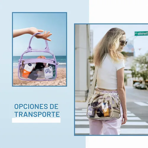 Vista 7 de TOURIT Bolsa de almuerzo transparente aprobada para estadios, bolsa transparente con correa ajustable, lonchera transparente para mujeres y hombres