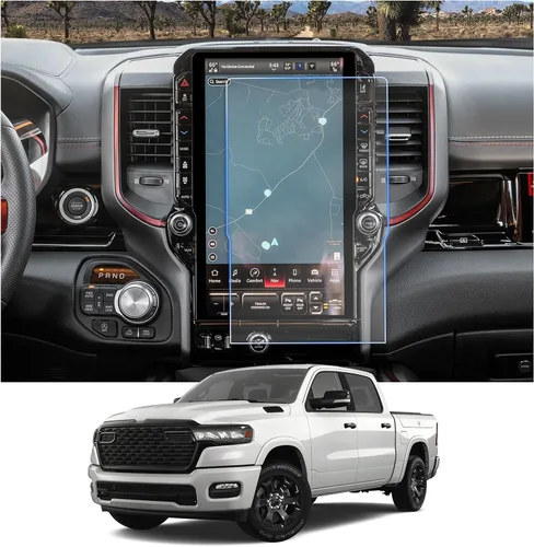 Vista 21 de CDEFG Protector de pantalla de automóvil con control central, protector de pantalla táctil para Dodge RAM 1500/2500/3500 Uconnect 2013-2018, vidrio