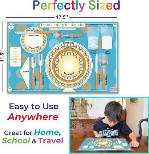 Vista 8 de Mantel individual educativo con diseño de teclado para aprender mecanografía, de la marca Tot Talk