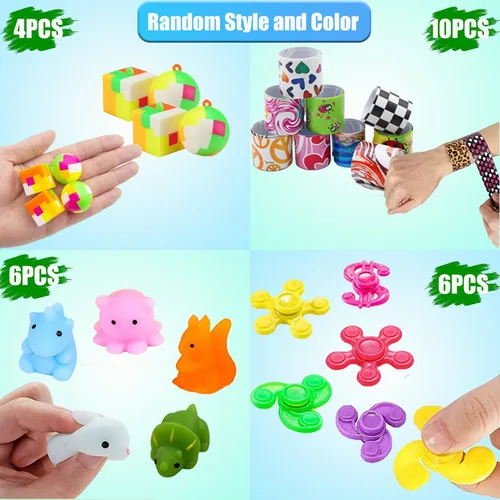Vista 3 de 118 piezas de juguetes fidget para niños, paquete de juguetes sensoriales antiestrés, regalos de fiesta para niños con ansiedad, autismo, TDAH