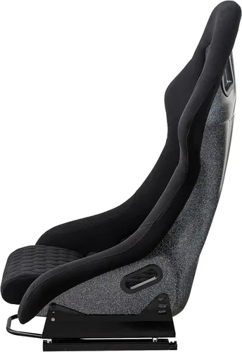 Vista 6 de Tamaño L Pieza De Asiento De Carreras Con Respaldo De Fibra De Vidrio Fuerte Universal Para Coches Tela Negra Costura De Diamante Blanca Con