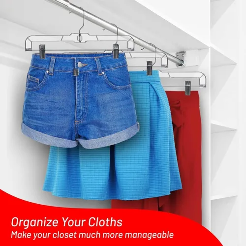 Vista 6 de DEILSY™ Perchas para pantalones con clips, paquete de 12 perchas