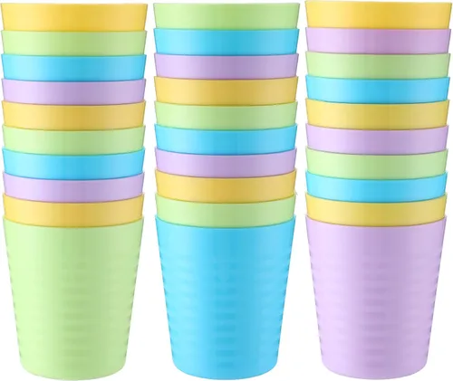 Vista 12 de Eccliy 36 vasos de plástico para niños de 8 onzas, color azul Tonos azules