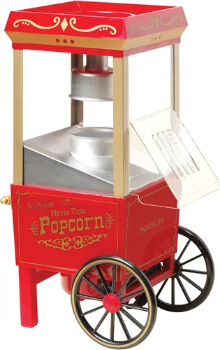 Vista 6 de Nostalgia Vaporizador y calentador de bollos para perros calientes de Coca-Cola extra grande, máquina de palomitas de maíz rojo y palomitas de maíz