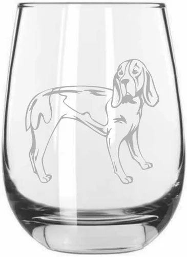 Vista 457 de Shar Pei (chino) - Vaso de vino sin tallo grabado para perro, 15.25 onzas