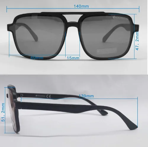 Vista 2 de Rocawear R1524 Retro Uv400 Protective Square Navigator Aviator Pilot Sunglasses. Gifts for Men with Flair, 60 Mm