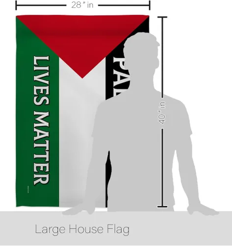 Vista 2 de Palestine Lives Matter - Bandera de apoyo con decoración palestina para colgar en la pared del hogar, tapiz de jardín para puerta, jardín