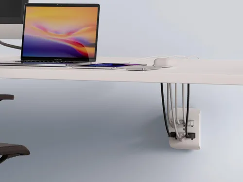 Vista 7 de ELEGRP Extensor de 6 salidas con anclaje central, pestaña de pared con conexión a tierra de 3 puntas, extensor de salida múltiple con 6 tomas