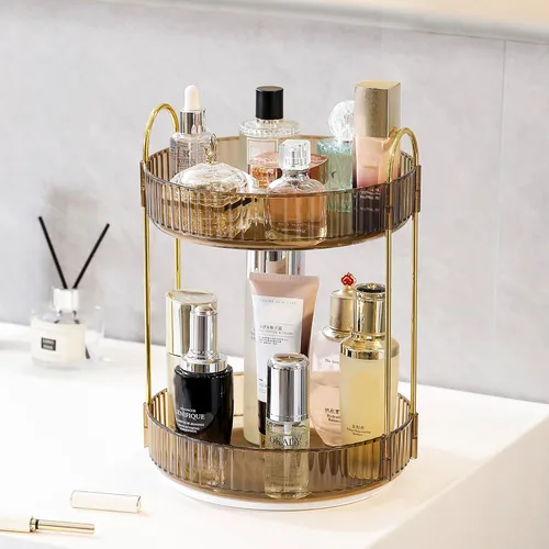 Vista 24 de Aveniee Organizador de maquillaje giratorio de 360 grados para tocador, organizadores de baño mejorados para perfume y cuidado de la piel