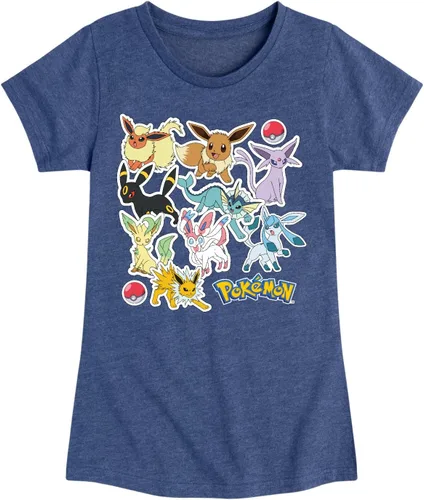 Vista 6 de Pokémon - Eeveelution Stickers - Camiseta de manga corta para niñas jóvenes Abedul