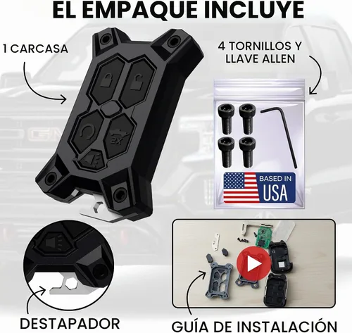 Vista 4 de Funda para llavero Chevy – para funda de llavero GMC – Accesorios Silverado Sierra – Abrebotellas integrado – Compatible con guía de ajuste