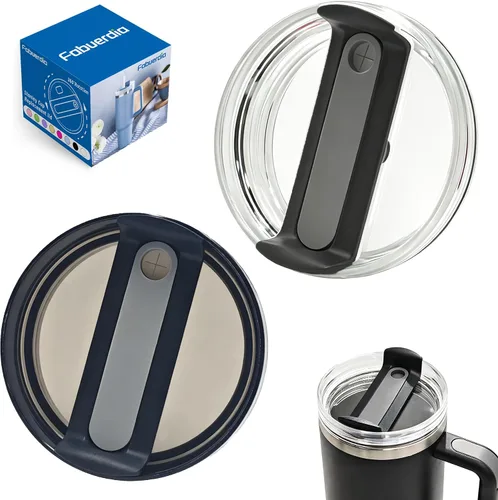 Vista 14 de Tapa de repuesto para vaso de 40 onzas compatible con Stanley Quencher, paquete de 2 fundas transparentes a prueba de derrames para accesorios