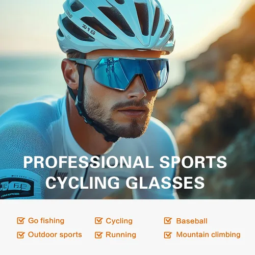 Vista 6 de suoso Gafas de sol deportivas de ciclismo para hombre: protección UV400, gafas de sol para jóvenes, para ciclismo, correr, béisbol, sóftbol