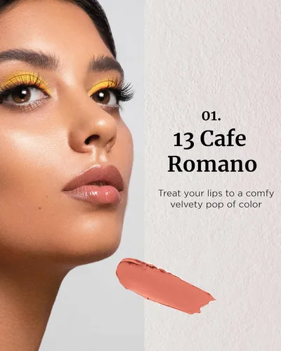 Vista 2 de VDL Lip Stain Comfort Slip Lipstick 13, Cafe Romano, lápiz labial ligero, mate y suave para una comodidad sin esfuerzo. Color de labios vibrante