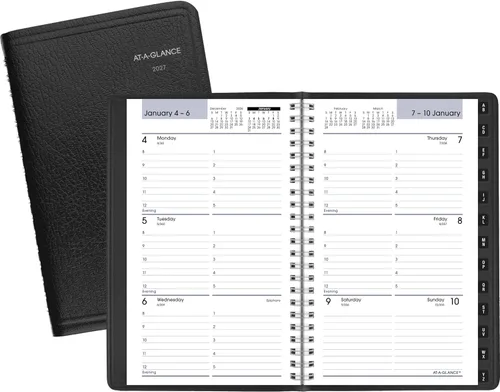 Vista 8 de AT-A-GLANCE Agenda de citas 2027, semanal, 5 x 8 pulgadas, DayMinder, negro (G2100027)
