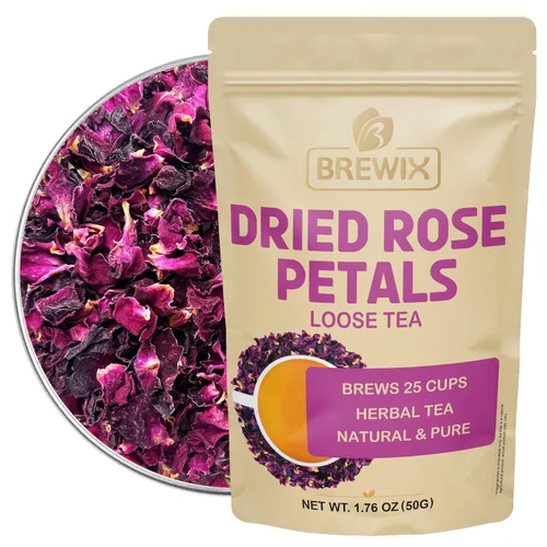 Vista 45 de BREWIX, Bedtime Blossom - Té suelto de hierbas (más de 50 tazas) sin cafeína y totalmente natural Mezcla relajante floral nocturna Rooibos