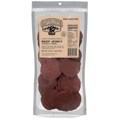 Vista 7 de Old Trapper Double Eagle Cecina de Res, sabor picante y caliente, paquete de 21 onzas, snacks de carne ahumada en madera natural, 10 gramos