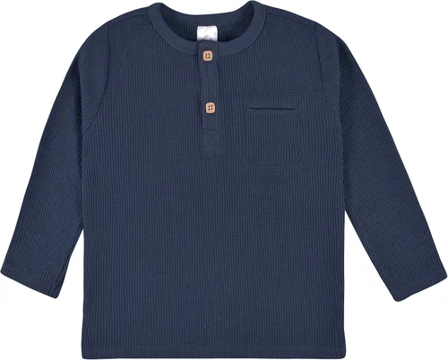 Vista 3 de Gerber Paquete de 2 Henleys de punto gofre para bebés y niños pequeños