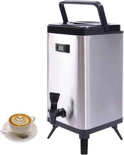 Vista 11 de Dispensador de bebidas aislado, dispensador de bebidas de acero inoxidable de 8 l/2.11 galones con termómetro, dispensador de bebidas frías