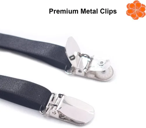 Vista 7 de Liguero sexy para mujer, negro y sencillo, liguero para medias altas hasta el muslo, clips de metal