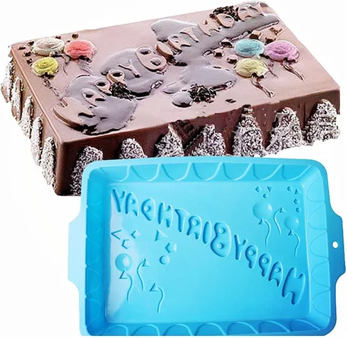 Vista 13 de FantasyDay Molde de silicona para pastel de cumpleaños de cola de pavo real de 9.5 pulgadas, moldes para hornear pasteles de fiesta para tu postre #1