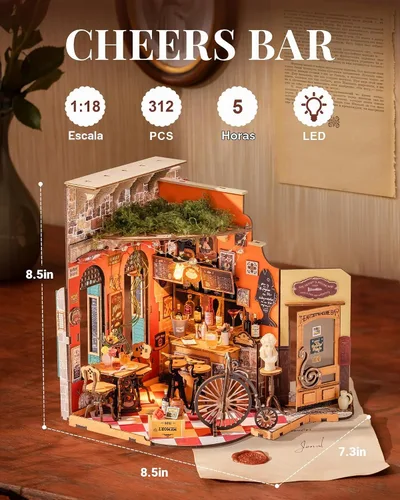 Vista 2 de Rolife - Kit de bricolaje de casa de muñecas en miniatura para adultos, kit de casa de muñecas de madera mini, kits de construcción de diorama