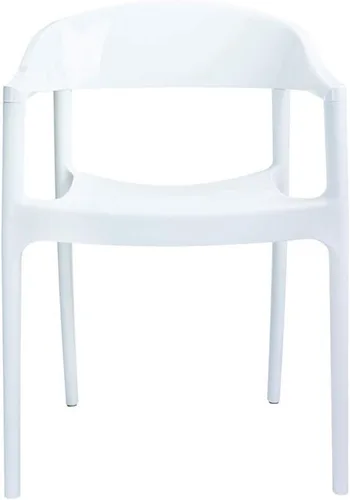 Vista 5 de Compamia Carmen - Silla de comedor para patio con asiento blanco brillante (juego de 2)