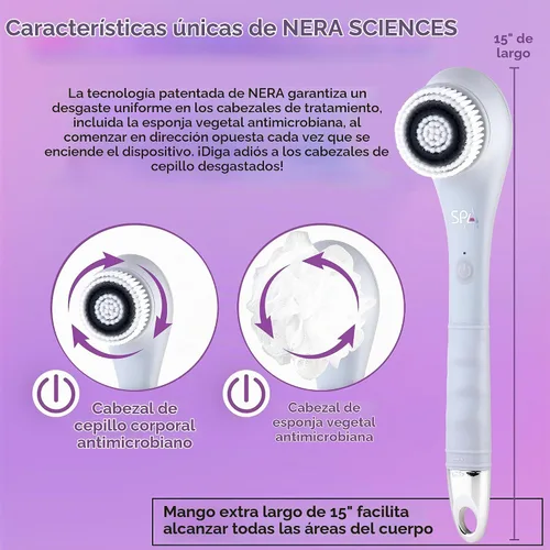 Vista 6 de Spa Sciences NERA - Sistema sónico de limpieza corporal 4 en 1 para ducha