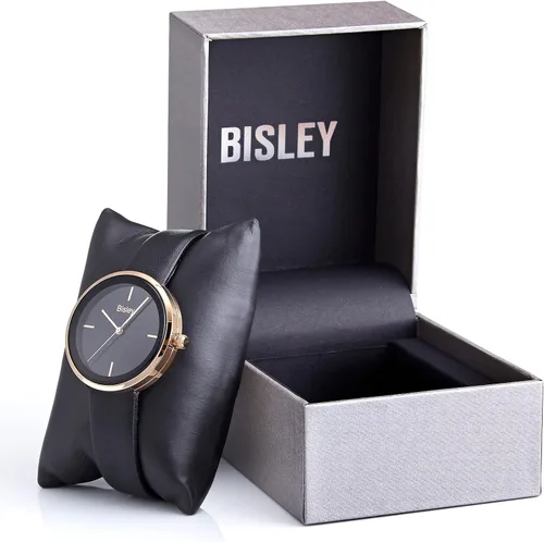Vista 7 de Bisley Reloj de cuero para mujer, reloj analógico impermeable simple