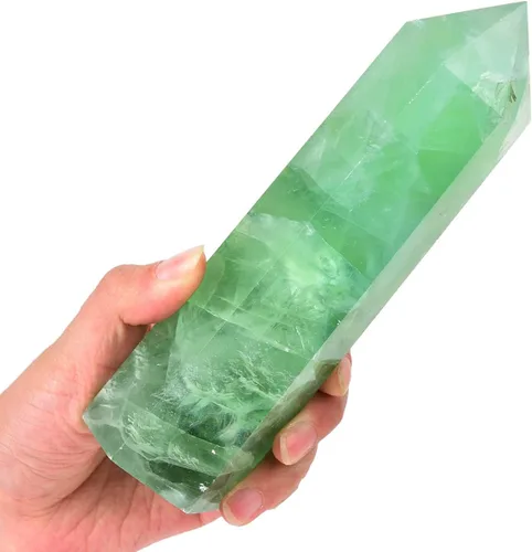 Vista 17 de Torre Obelisco de Piedra de Sangre de África Grande Varita de Punta de Cristal Curativo Natural de 6 Facetas Reiki Meditación Decoración del Hogar