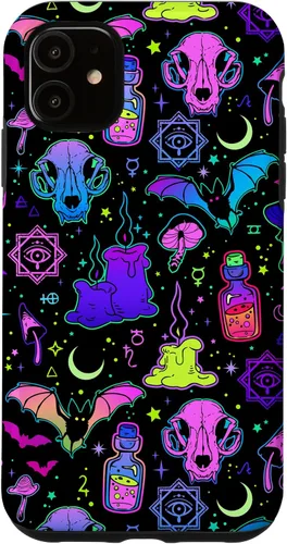 Vista 8 de Funda de brujería mágica para iPhone 16 con diseño gótico pastel de Halloween