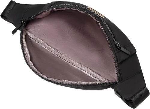 Vista 5 de Riñonera para mujer, bolsa de cintura de moda con correa ajustable para viajes, deportes y correr, Negro, talla única