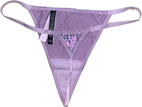 Vista 2 de Victorias Secret Muy sexy y sutiles diamantes de imitación que brillan en V color lila atrevido Morado intenso