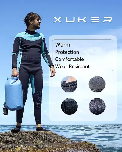 Vista 5 de XUKER Botas de buceo de neopreno de 0.079 pulgadas, botines de neopreno para hombres y mujeres, zapatos de agua con suela antideslizante, zapatos