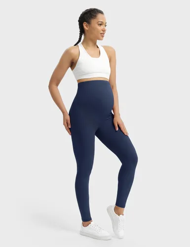 Vista 5 de Buttergene Leggings de maternidad para mujer sobre el vientre, pantalones de entrenamiento de maternidad, leggings de yoga para embarazo