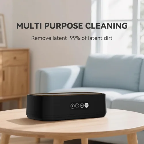 Vista 7 de Limpiador Ultrasónico de Joyas, Máquina Limpiadora de 50KHz con 3 Modos de Temporizador, Tanque de Acero Inoxidable 304 de 22 oz, Máquina Sónica