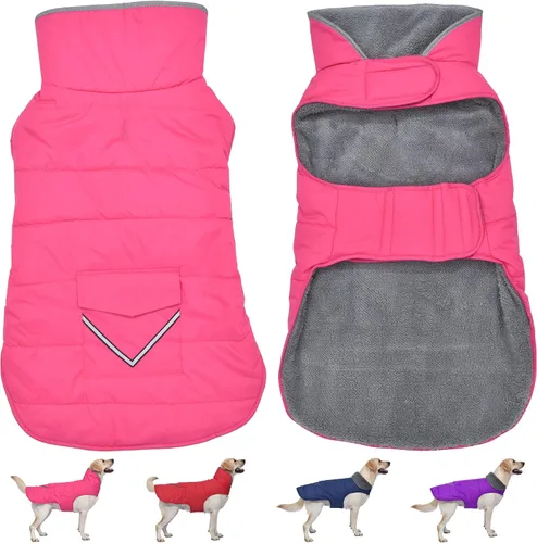 Vista 13 de Petglad - Abrigo de invierno impermeable para perro con bolsillo, chaleco
