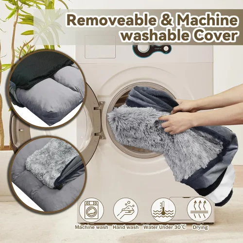 Vista 4 de Cama para perros medianos y pequeños, cama de lujo para perros de felpa, cómoda almohadilla para perrera, tapete para dormir para mascotas