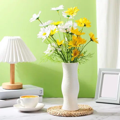 Vista 5 de Didaey Paquete de 10 jarrones de plástico compuesto a granel, pequeños jarrones florales bohemios para ramo de flores secas, centros de mesa