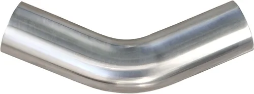 Vista 4 de 1" (25mm) OD 45 Grados Tubo de Codo de Aluminio, Tubo Intercooler, Tubo de Toma de Aire, Radio 1.5D, Tubo de Aleación de Aluminio, Alto Pulido