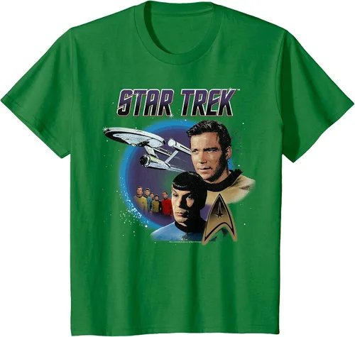 Vista 33 de Star Trek Original Series Vintage Enterprise T-Shirt Baby Blue