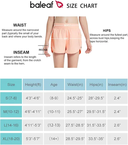 Vista 7 de BALEAF Pantalones cortos atléticos de baloncesto para niñas con forro para niños, tenis, correr, entrenamiento, animación, pantalones cortos