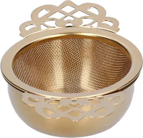 Vista 2 de Colador de té de acero inoxidable, filtros de malla fina más empinados con asas dobles, colgar en teteras, tazas, tazas para remojar té y café