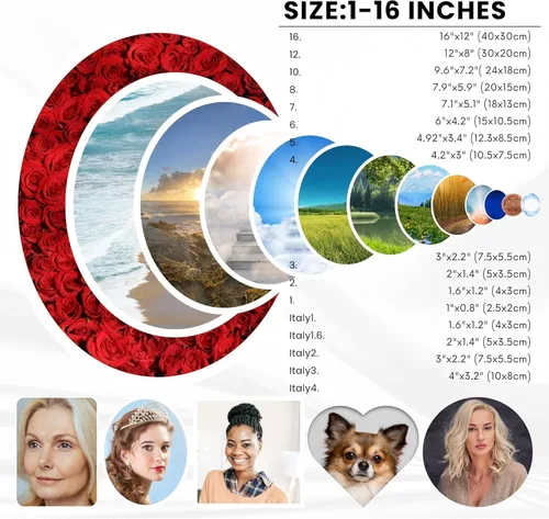 Vista 5 de Azulejo fotográfico de cerámica conmemorativo personalizado Italia – Cuadro ovalado de porcelana impermeable de 1 pulgada para lápidas y tumbas