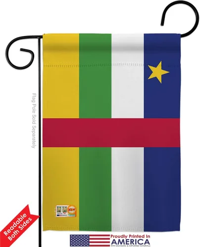 Vista 4 de Americana Home & Garden HG140049 Banderas de África Central de la Nacionalidad Mundial Impresiones Decorativas Casa Vertical 28" X 40" 13" 18.5