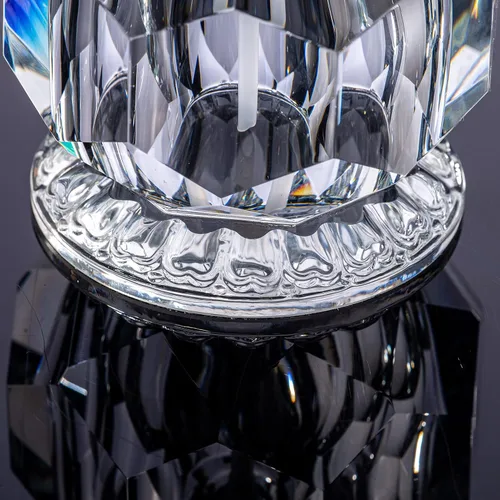 Vista 5 de Dispensador de jabón de cristal para baño, moderno dispensador de jabón de manos decorativo con bomba de acero inoxidable a prueba de óxido
